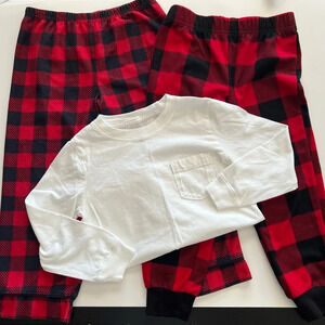 Boys pajama pants and white long sleeve shirt. 2 pair